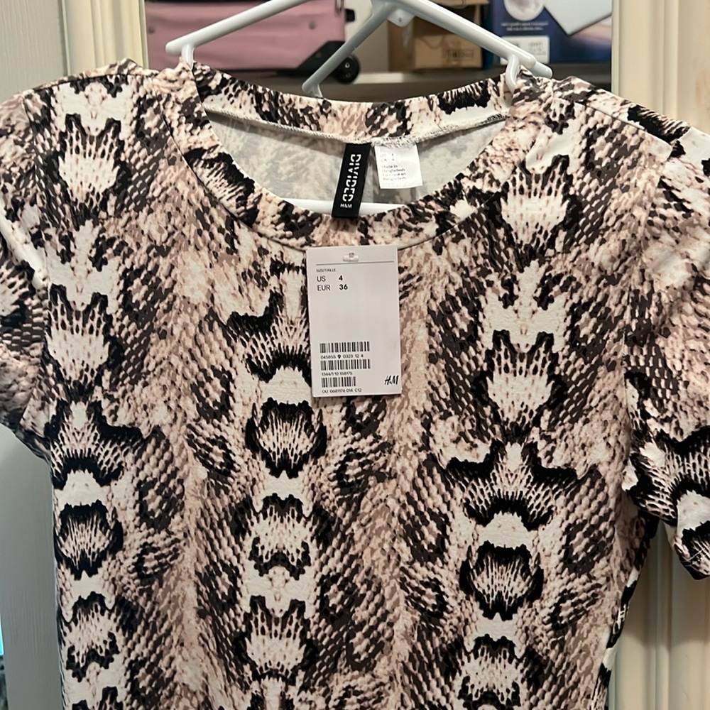 H&M snake print bodycon dress